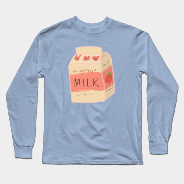 Strawberry Milk Long Sleeve T-Shirt by evaeva